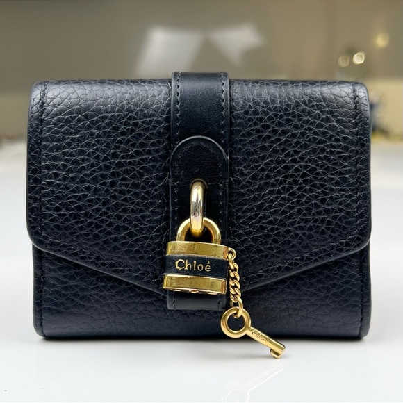 Chloe Handbags - Chloe Grained Calfskin Small Aby Tri-Fold Wallet Black